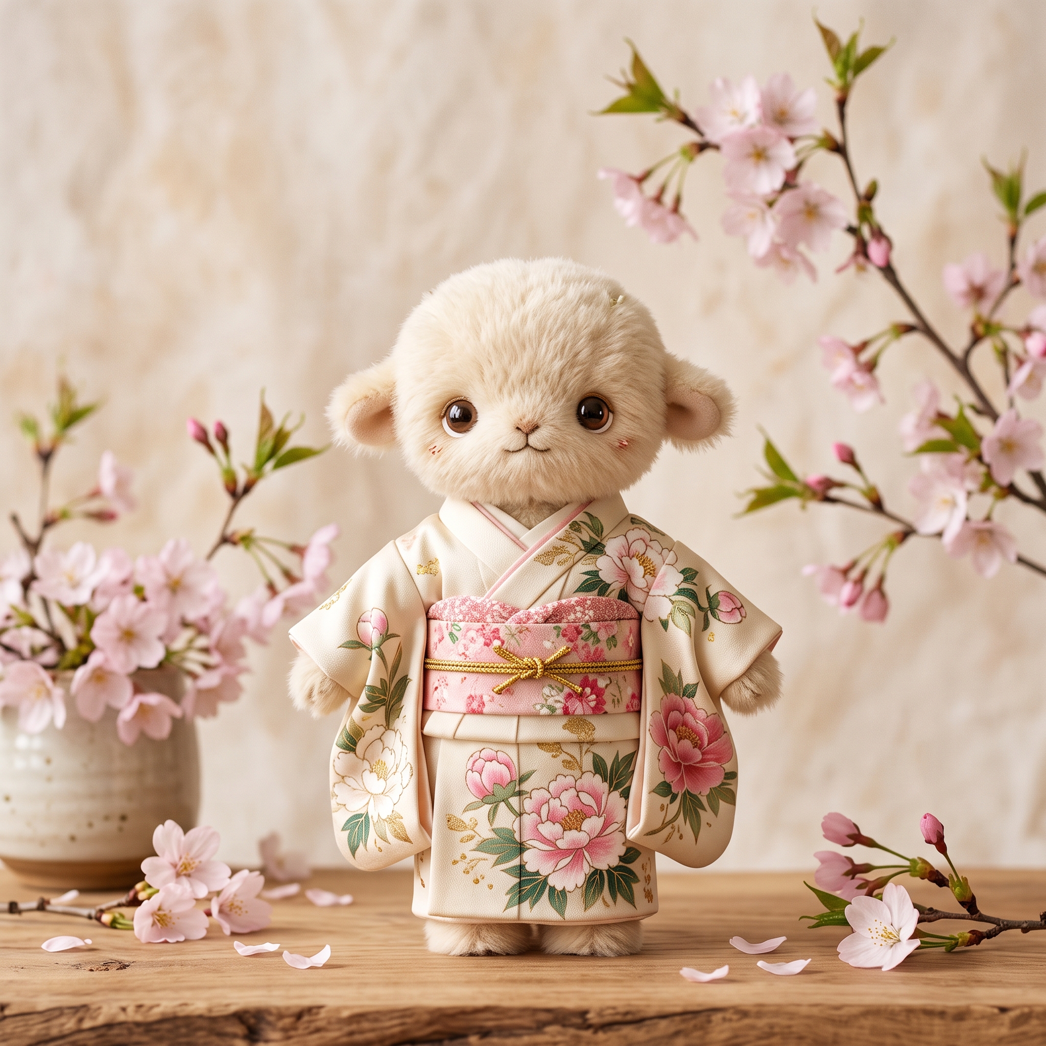 Silk peony kimono